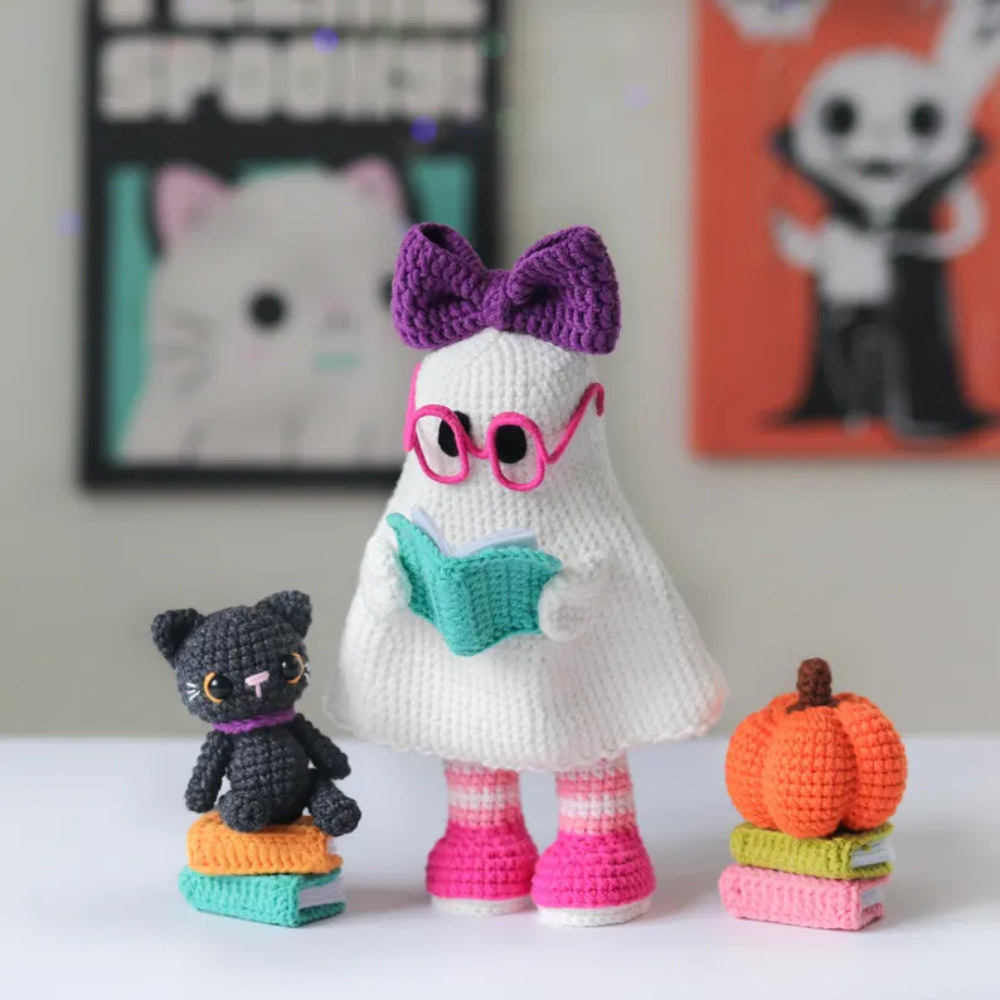 Halloween Ghost Crochet Pattern PDF – 4 in 1 Spooky Amigurumi Tutorial