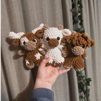 Baby cows TRIO pattern- baby longhorn, baby cow, baby highland