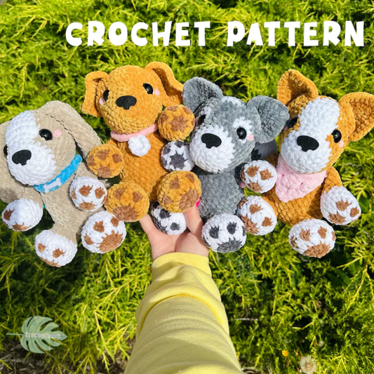 Puppy Crochet Pattern: Husky, Beagle, Corgi, Retriever