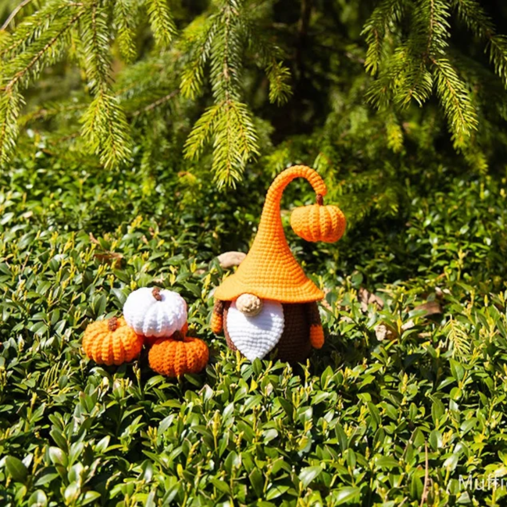 Crochet gnome and crochet pumpkin pattern
