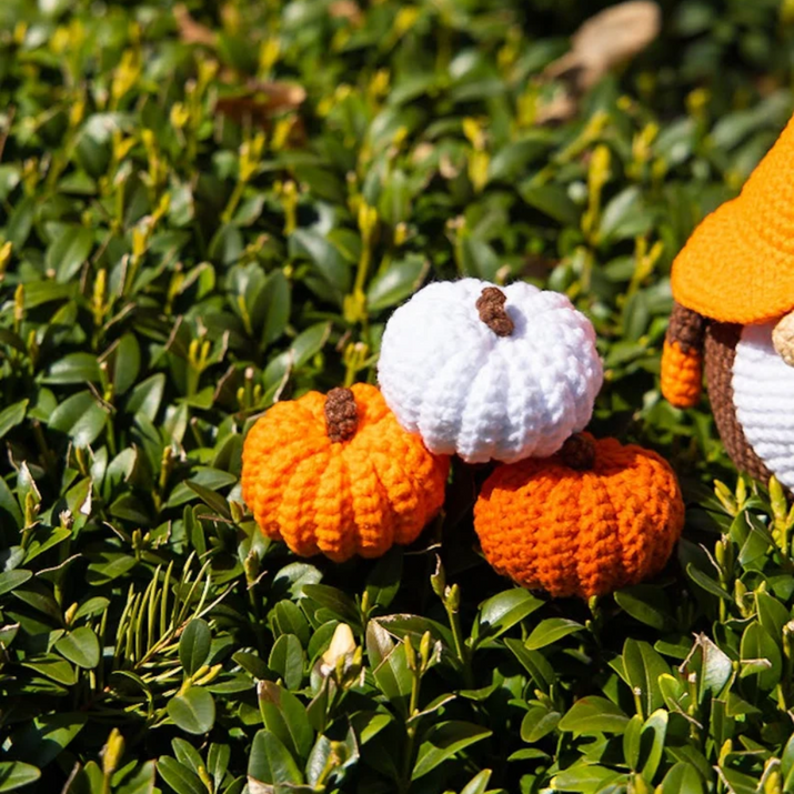 Crochet gnome and crochet pumpkin pattern