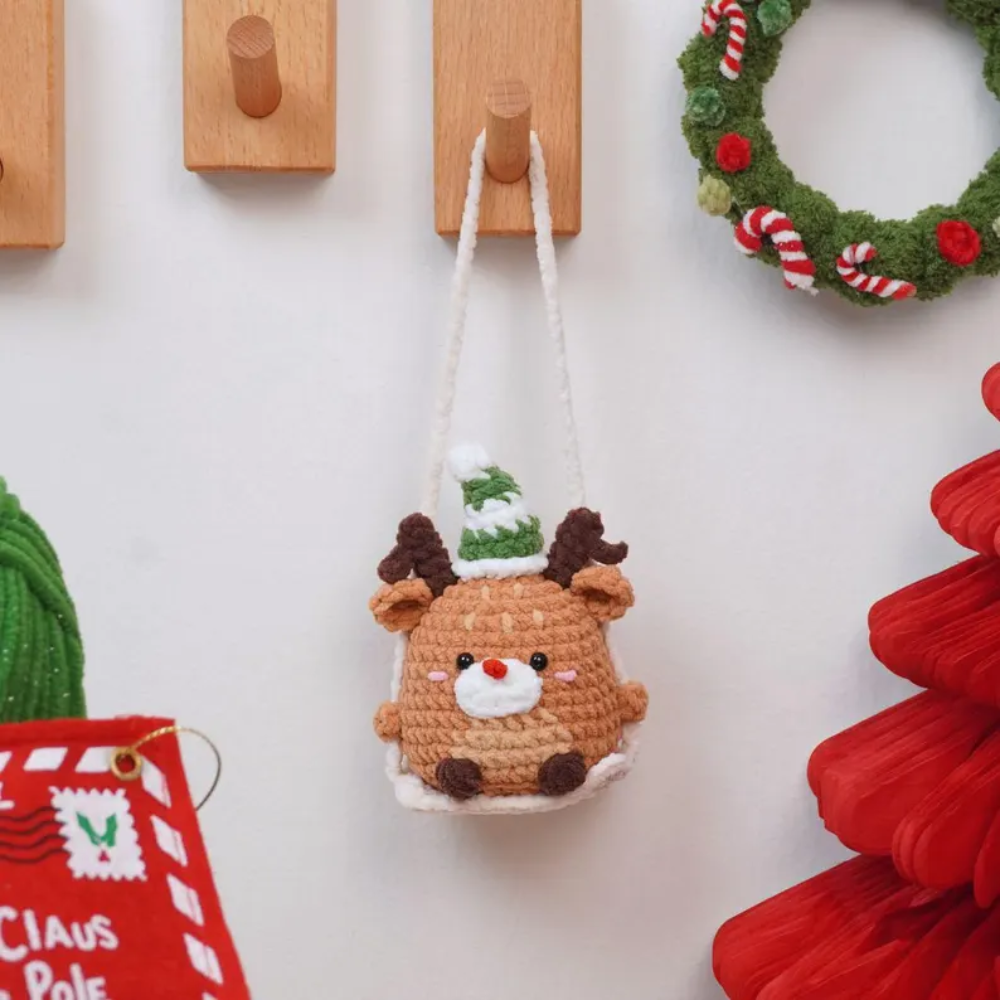 Swinging Holiday Squad Crochet Patterns, Christmas Car Hanging Crochet Pattern