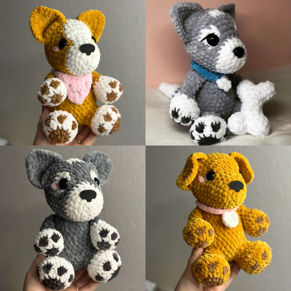 Puppy Crochet Pattern: Husky, Beagle, Corgi, Retriever