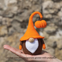 Crochet gnome and crochet pumpkin pattern