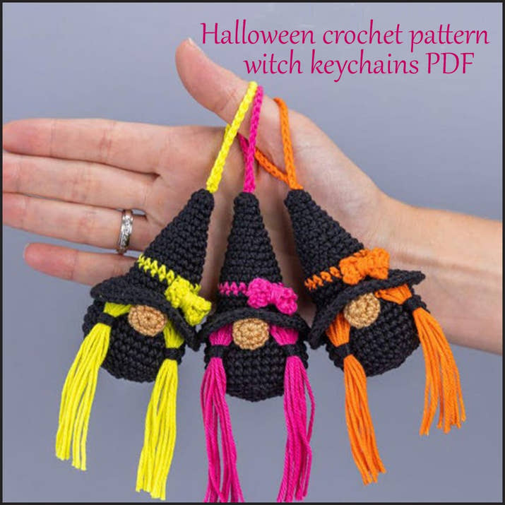 Crochet Pattern - Halloween gnome witch amigurumi pattern